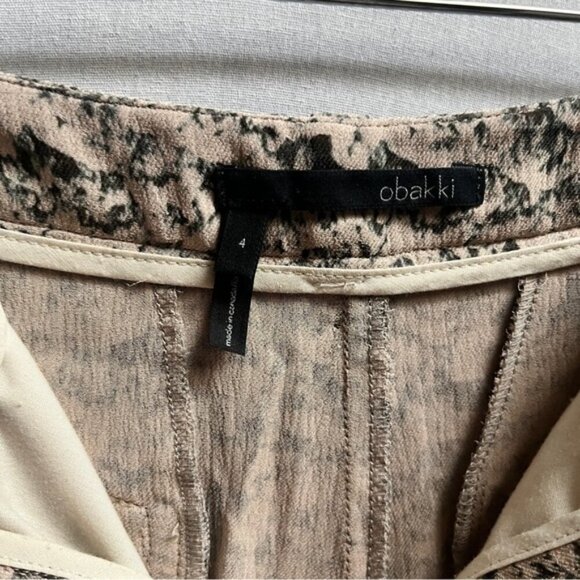 Obakki patterned silk taper relaxed pants Sz 4/ 30" waist - Picture 6 of 11